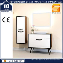 ODM Melamina Mixed Lacquer Bathroom Vanity Cabinet com Pernas de Madeira